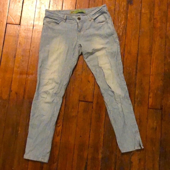 Skinny railroad conductor striped skinny jeans - Picture 1 of 6